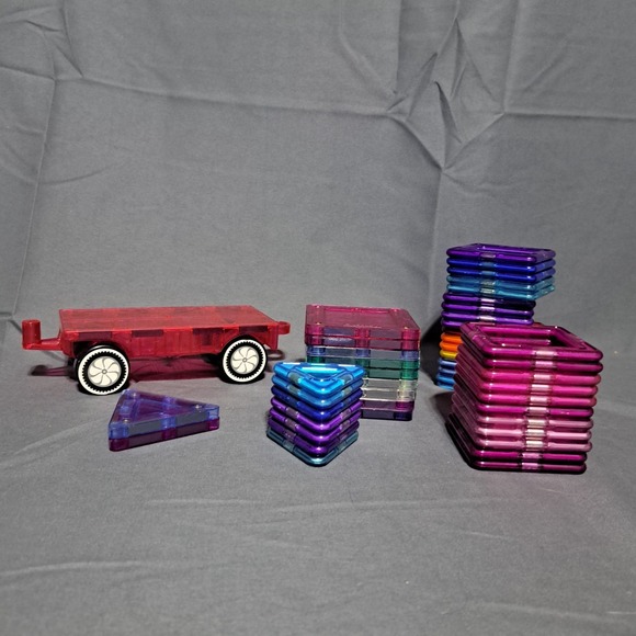 Other - Lot of 47 PC Magnetic Tile Building Blocks‎ Tileblox Magformers